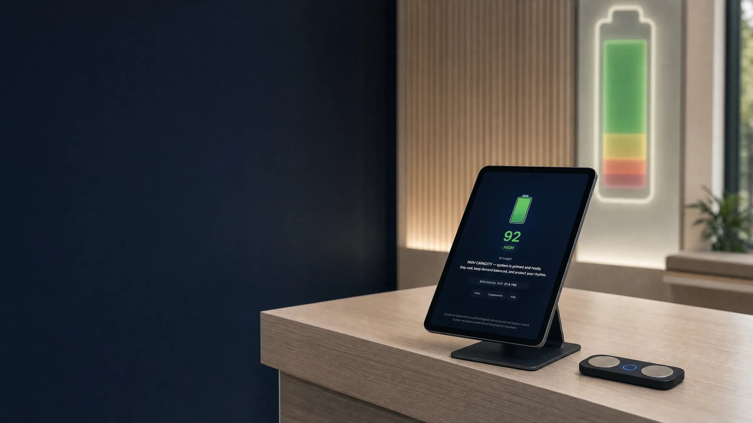 ReadyOS tablet displaying a readiness score of 92